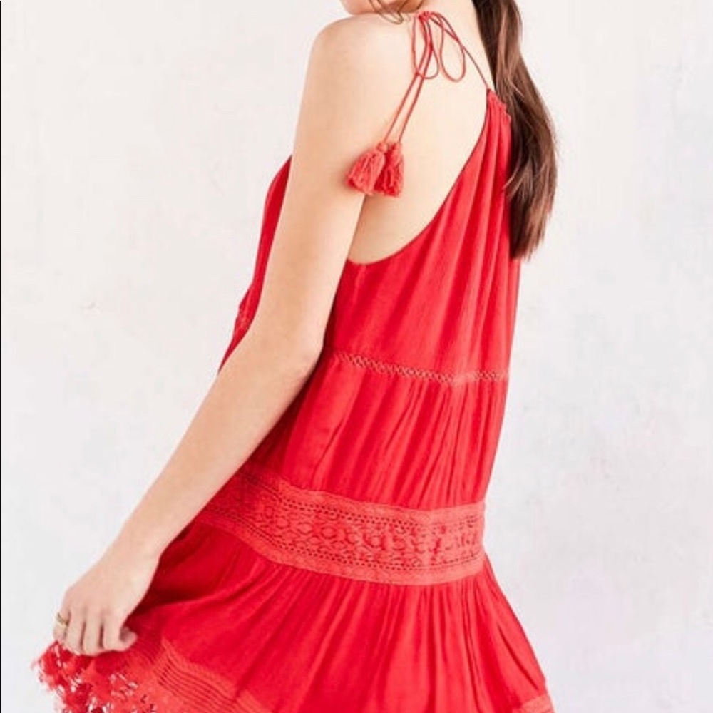 UO Kimchi Blue La Palma Crochet Inset Mini Dress